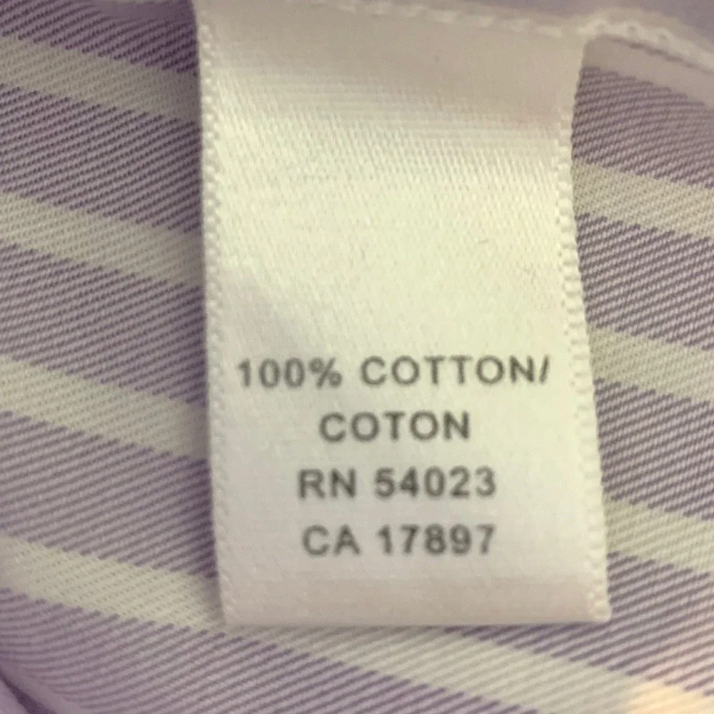 Banana Republic Button Down Shirt XL Purple White Striped Long Sleeve Cotton